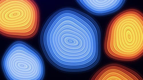 Abstract animated topographic contour map. Moving waves on gradient color. 4K animation.