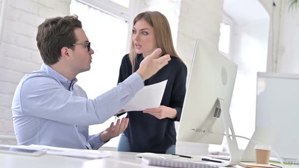 Angry Creative Team Arguing about Documents in Office, Business ...