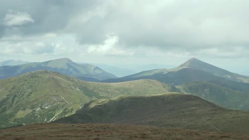 Scenic Mountain Range Landscape on Overcast Day