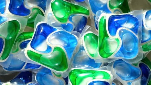 Close up of Colorful Laundry Detergent Pods