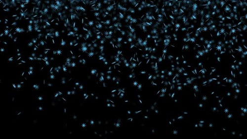 Blue Falling Stars and Snowflakes Overlay Loop