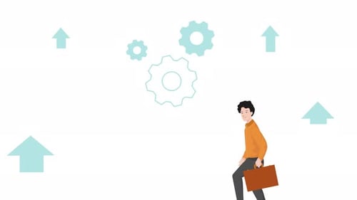 Business growth, career path, climbing the ladder of success, Businessman career advancement 4k