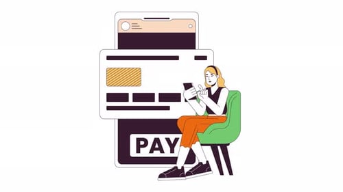 Flat Design Mobile Payment Transaction Animation