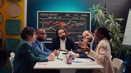 Five Business Colleagues Meeting in Office