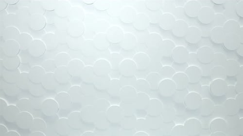 Clean White Moving Circles Abstract Geometric Background