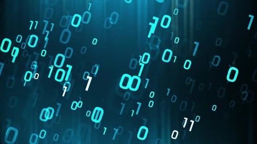 Abstract Digital Binary Code Data Stream Animation