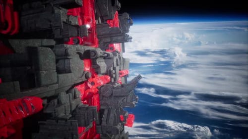 3D-Rendering von Raumschiffen im Weltraum