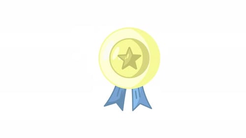 star award medal icon animation