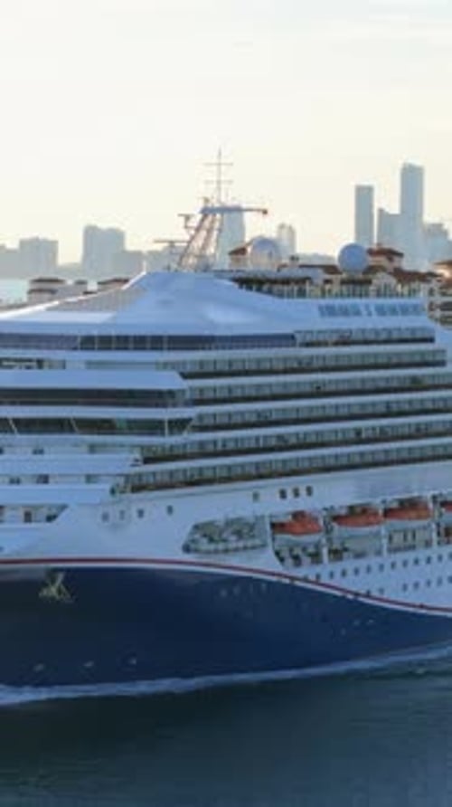 USA Travel Destination Experience the Breathtaking Miami Skyline Alongside an Ocean Cruise Liner