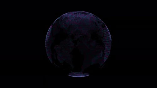 Futuristic Digital Earth Globe Rotation Loop Background