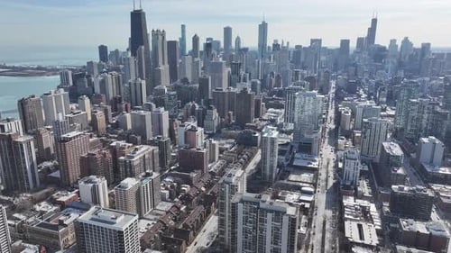 Chicago Skyline At Chicago In Illinois United States.