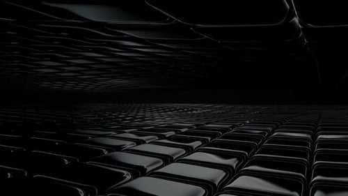 Luxury Background with a Floating Field of Black Cubes, Reflection, Figures, 3D Render, Exclusive