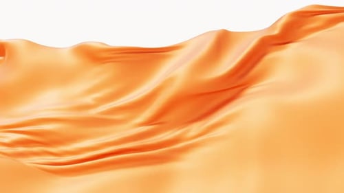 Smooth Orange Silk Fabric Fluid Motion Background Loop