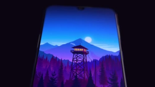 Black Elegant Phone Rotating Showing Display