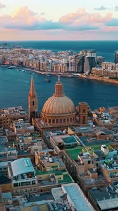 Aerial View of Valletta the Capital City of Malta