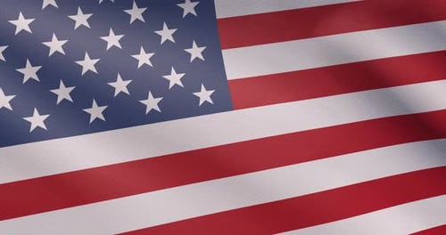 Realistic Waving United States Flag Loop Background