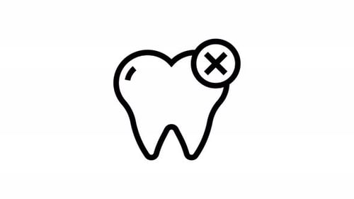 bad teeth line icon animation