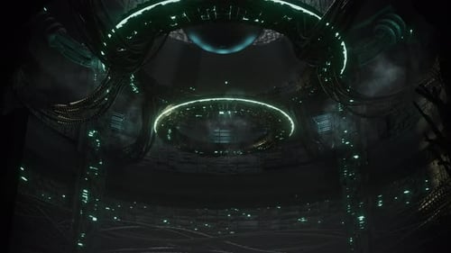 Futuristic Energy Pulsating Ball in a Round