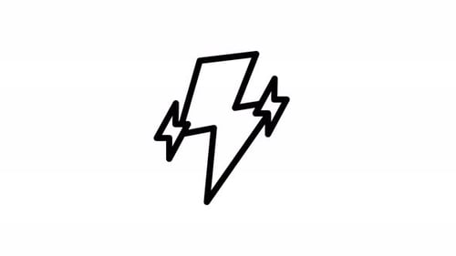 Animated Flat Design Lightning Bolt Icon