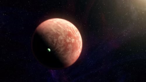 Cinematic motion render of sci fi space alien planet 13