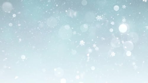 Seamless Loop Falling Snowflakes and Bokeh Light Background