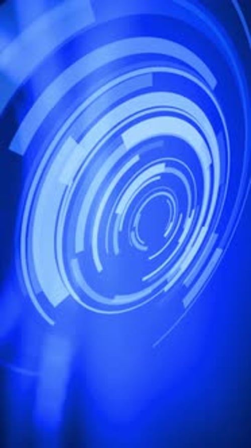Abstract Blue Concentric Circles HUD Style Motion Background