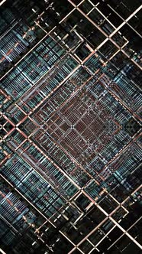 Futuristic Digital Grid Network Loop Background