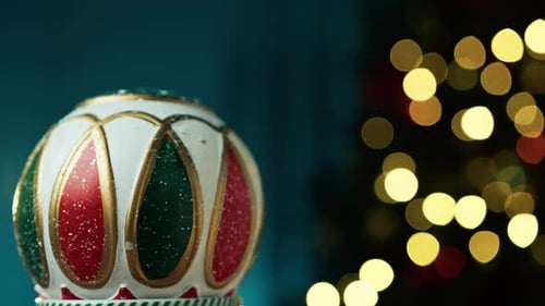 Beautiful Christmas Ball Rotates Continuously