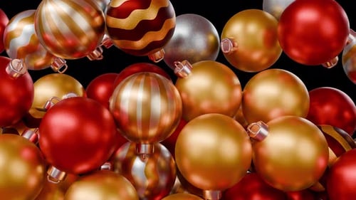 Christmas Baubles Falling and Piling Animation