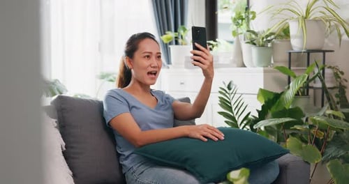 Woman On Video Call at Home