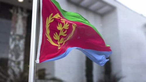 Eritrea National Flag Waving Animation