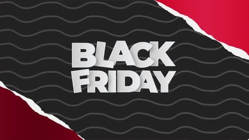 Modern Black Friday Text Reveal with Torn Paper Effect