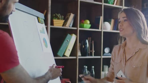 Businesswoman Discussing Work Plan with Colleague. Business Woman Discussing Strategy on Planning