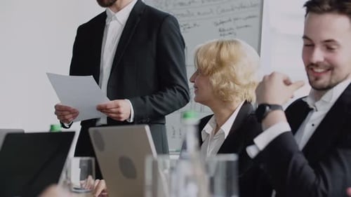 Group Meeting of Businessman People in Office Company Meeting for Brainstorm in Big Office Ceo