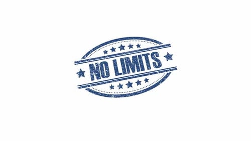 Animated Rubber Stamp Reveal with 'No Limits' Text