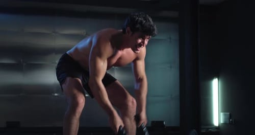 Intense Battle Rope Workout in Modern Gym