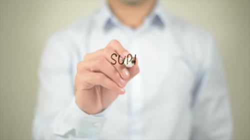 Writing Support Local Business on Transparent Surface