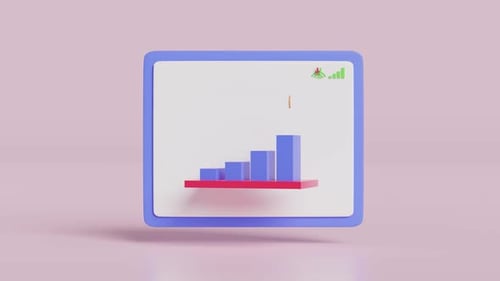Digital Growth Visualization with Bar Graph and Coin