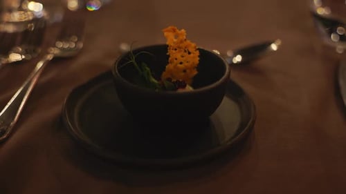 Gourmet Appetizer on Elegant Table Setting