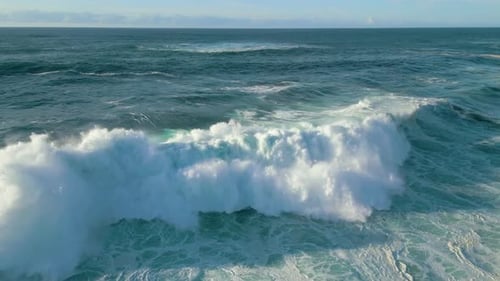 Powerful Ocean Waves Crashing from Above