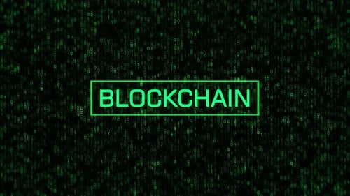 BLOCKCHAIN concept Computer Binary Background.