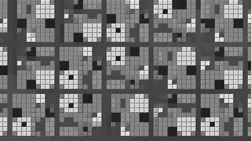 Mosaic with Many Little Monochrome Square Pieces Abstract 3D Background