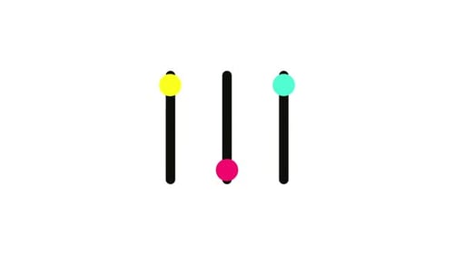 Animated Kebab Menu or More Options Icon on White Background Icon with Vertical Lines and Moving
