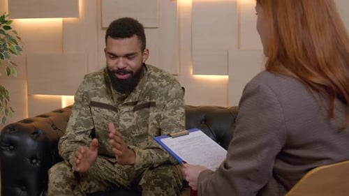 Man Talking to Therapist About His Problems