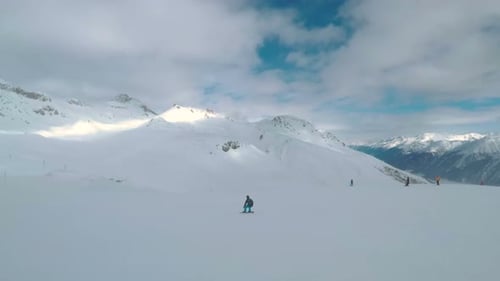 winter sports in livigno, italian alps landscape