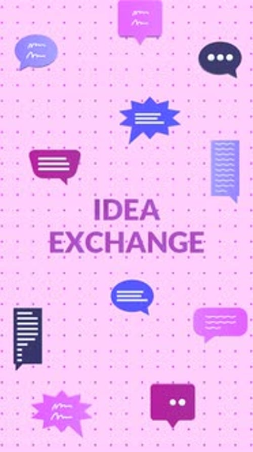 Vertical Animated Speech Bubbles for Idea Exchange, Teamwork, Collaboration, and Communication.