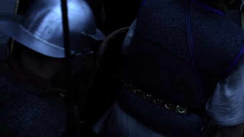 Group of Armored People Standing Together