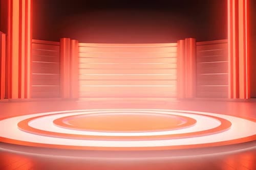 podium Futuristic showcase with platform for product displaying. Empty modern stage display