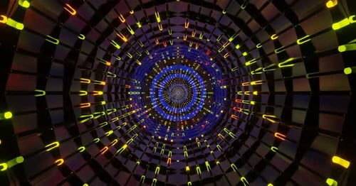 Futuristic Geometric Light Tunnel Loop Background