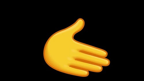 Animated Yellow Hand Emoji Beckoning Gesture Loop